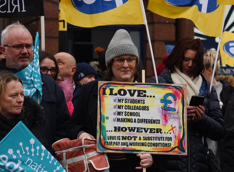 Teaching staff from the NEU took industrial action on Wednesday