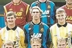 Greg Strong (centre) during his playing days with Latics