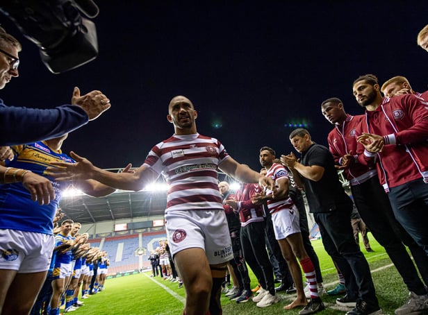 Thomas Leuluai was given a guard of honour following his last game for Wigan