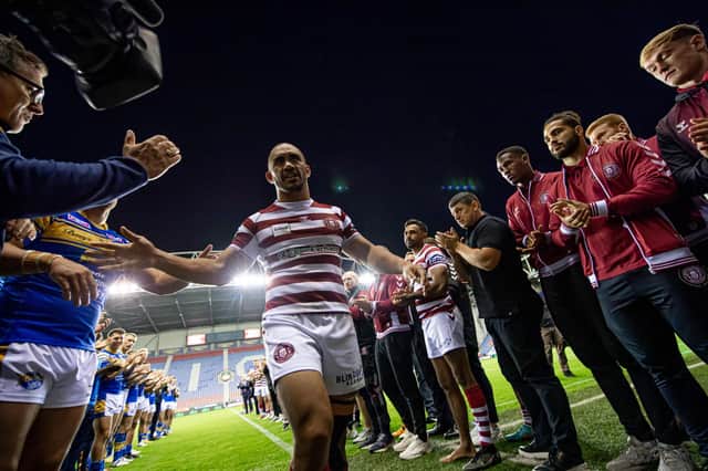 Thomas Leuluai was given a guard of honour following his last game for Wigan