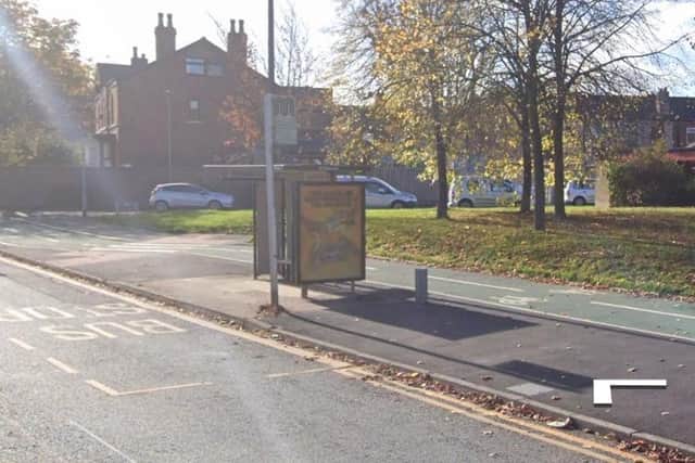 The Warrington Road bus stop where Mark Yarwood was attacked