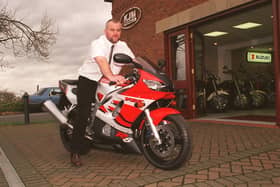 Dave Brown pictured at at KJM Motorcycles many moons ago