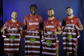 Wigan's Liam Marshall, Junior Nsemba, Luke Thompson and Jake Wardle in this year's Super League Dream Team