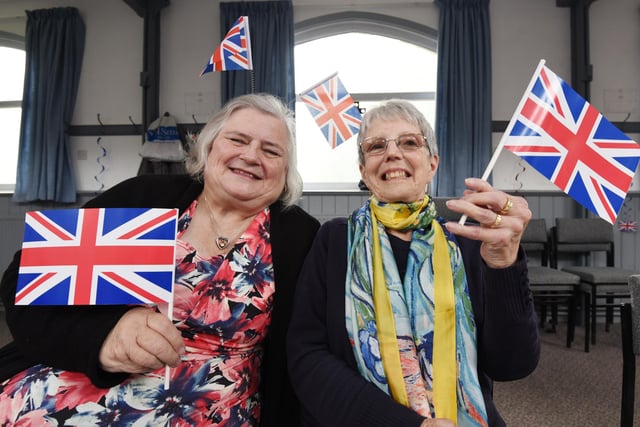 Members of the Orrell Over 60s club, based at The Living Faith Church Hall, Orrell, enjoy a party for a double celebration for the Queen's platinum jubilee and marking the club's 50th anniversary.