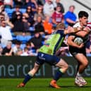 Wigan Warriors forward George Hirst in loan action for Championship side Oldham