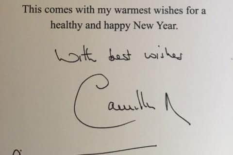 A signed letter to Tom Penman from the Queen Consort