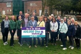 Coun Chris Ready with some of the people joining him on the 400,000 step challenge