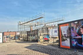 The bizarre scaffolding going up in the New Market Hall site. Useful or just for an installation of Smoke & Mirrors.