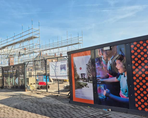 The bizarre scaffolding going up in the New Market Hall site. Useful or just for an installation of Smoke & Mirrors.