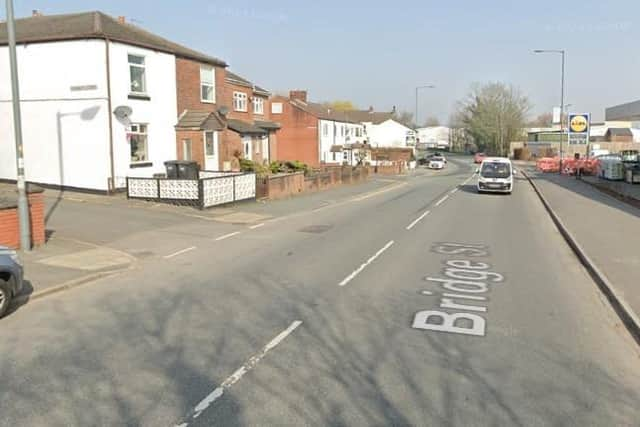 A view of where work is set to begin at Bridge Street in Golborne