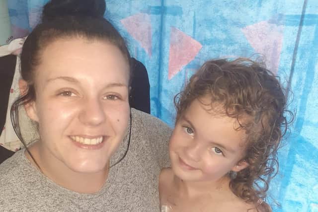 Danielle and Indie Thomas in hospital