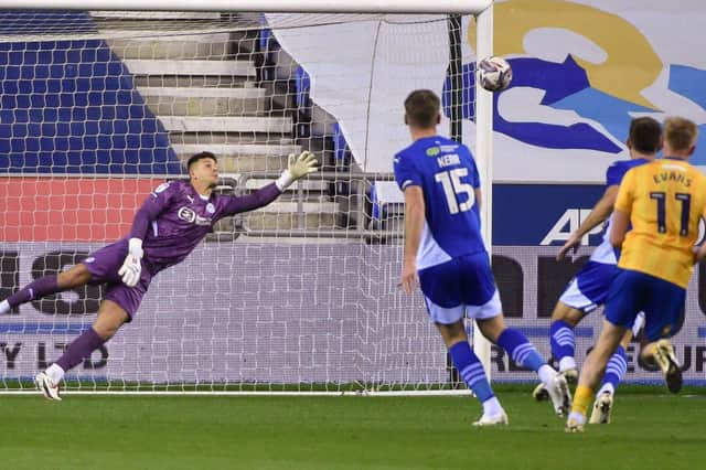 Will Evans puts Mansfield ahead with a stunning strike