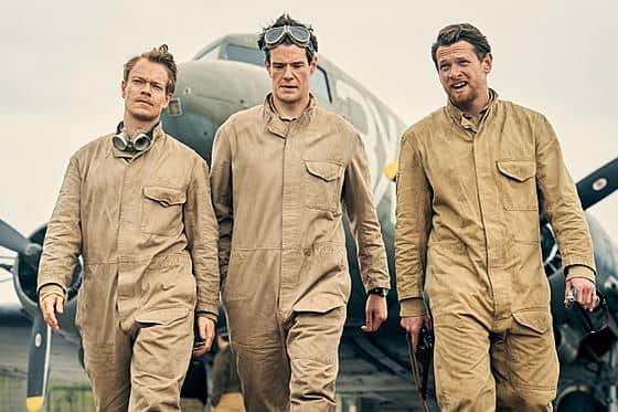SAS Rogue Heroes told the story of the pioneers of the Special Air Service, including, from left, Jock Lewes (Alfie Allen), David Stirling (Connor Swindells) and Paddy Mayne (Jack O'Connell)