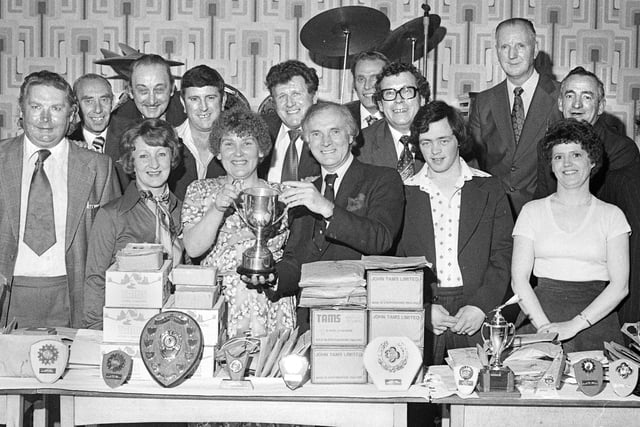 Wigan Railway Club's Darts and Dominoes presentation night in 1979.
