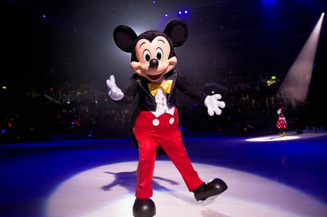 Mickey Mouse welcomes the audience to Disney on Ice (photo: Feld Entertainment, ©Disney, ©Disney/Pixar, Jeff Kavanaugh)