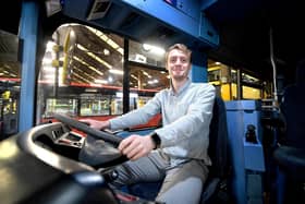 George Lythgoe at the wheel of a new Bee Network bus