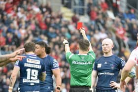 Joe Shorrocks was sent off against Hull KR