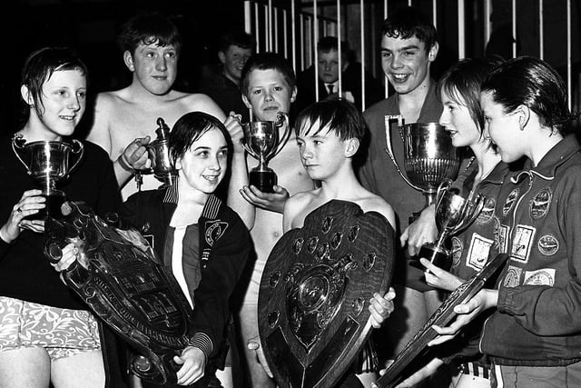 Wigan Schools Swimming Gala winners in March 1970