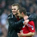 Callum McManaman and Shaun Maloney share a special moment after the FA Cup semi-final victory over Millwall in 2013