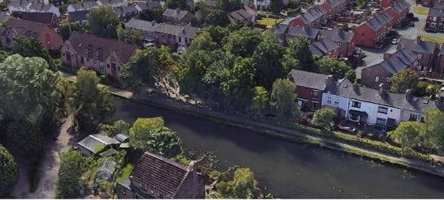 Aerial view of the Bridgewater Canal Conservation Area