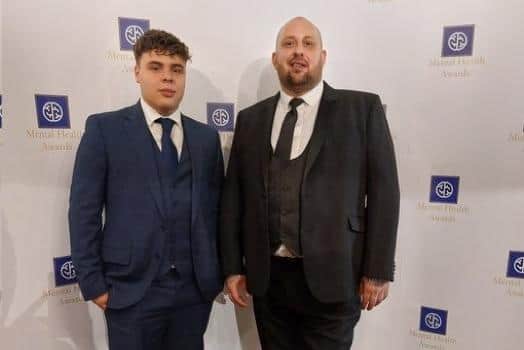 Kieran Jones and his son Lewis at the Mental Health Awards