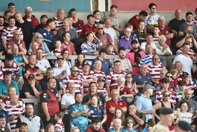 Wigan Warriors fans made the trip to the AJ Bell Stadium for the game against Salford Red Devils.