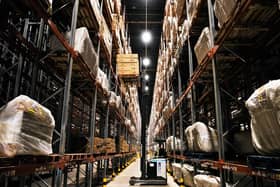 The interior of Wigan's vast ArrowXL distribution centre at Martland Park