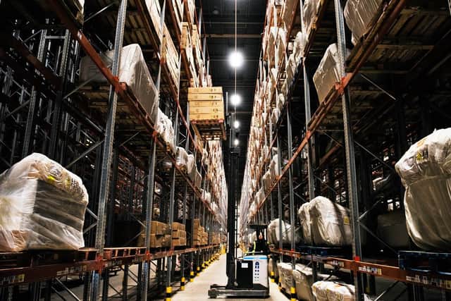 The interior of Wigan's vast ArrowXL distribution centre at Martland Park
