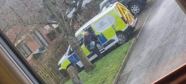 Police were spotted outside the property at Kingfisher Court