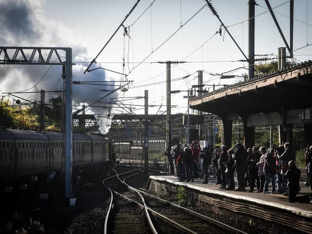 The Tornado steam train at Preston Railway station