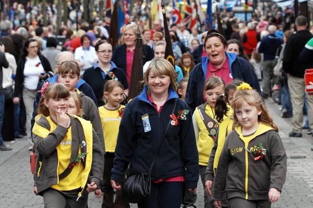 Brownies and Guides at the Wigan St George's Day Parade in 2010