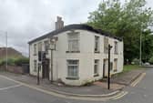 The former Red Lion pub, at the junction of Westleigh Lane and Nel Pan Lane, Leigh