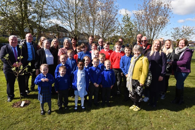 Pupils and staff at St John's CE Primary School, Abram, were joined by members of the community and the family of assistant principal Julie Bramhall.