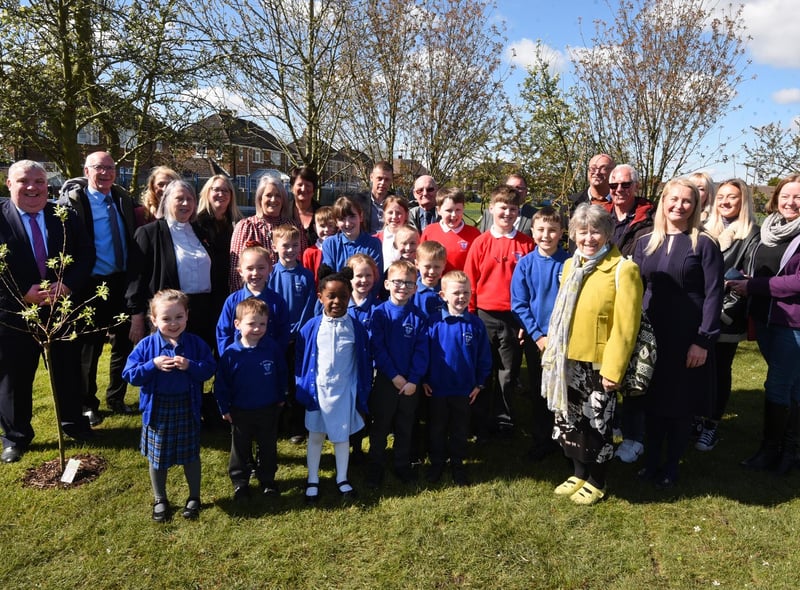 Pupils and staff at St John's CE Primary School, Abram, were joined by members of the community and the family of assistant principal Julie Bramhall.