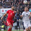 Curtis Tilt in action against MK Dons