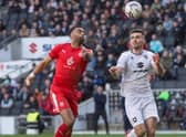 Curtis Tilt in action against MK Dons