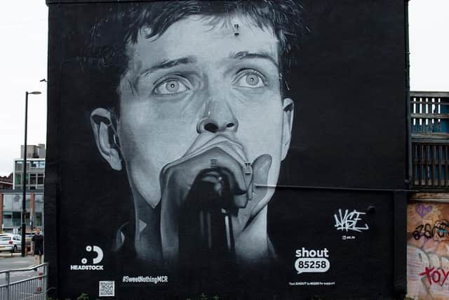 The mural of Ian Curtis in Manchester's Northern Quarter