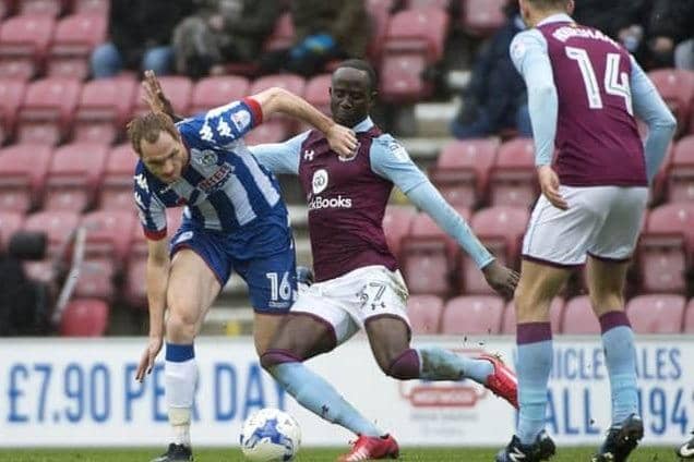 Shaun MacDonald in action for Latics against Aston Villa in March, 2017