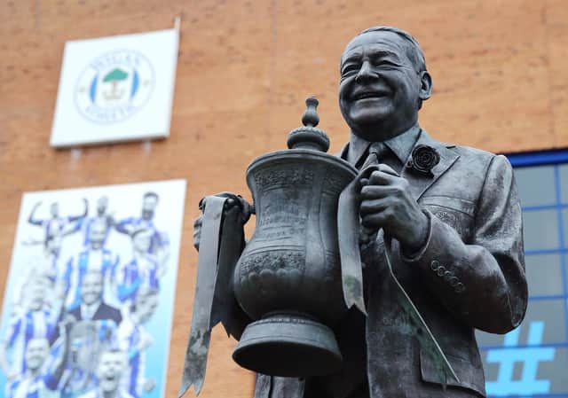 The Dave Whelan statue outside Wigan Athletic's home ground