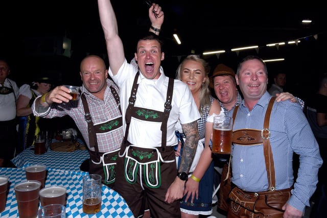 Enjoying the atmosphere at Oktoberfest at the Winter Gardens on Saturday