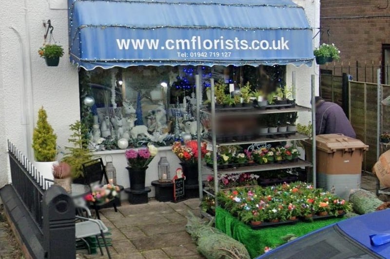 C M Florists on Station Road, Garswood, has a rating of 4.8 out of 5 from 52 Google reviews