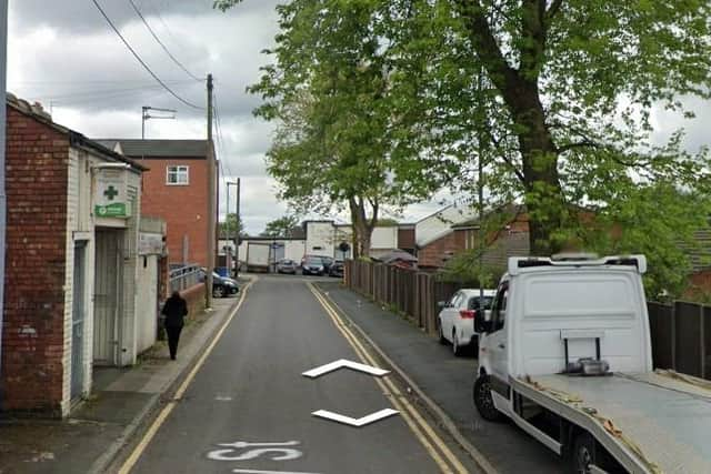 A general view of Meanley Street in Tyldesley where a car was deliberately set on fire