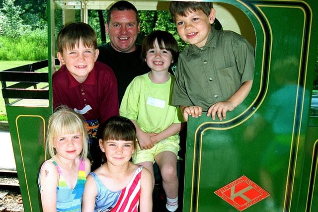 Youngsters from all over Wigan and Leigh held a special play away day in the grounds of Haigh Hall, Wigan.   Engine driver Terry Meehan let the children into his cab they are  Alex Jackson, Nathan Orrell,  Michael Welsh, Kerry and Stacey Jackson