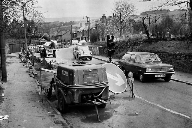 RETRO 1972  - Roadworks at Chorley Road Standish.