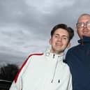From left: Jacob Jones and uncle Matt Jones are preparing for a charity skydive, to raise funds for Wigan and Leigh Hospice, in memory of Jacob's mum.