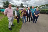 Dr Sylvia Travers, second from left, at New Springs Allotments with Neil West, from Growing for  Good, Coun Chris Ready, Coun Ron Conway, Ken Roper, allotments chairman, and secretary Sue Dermott