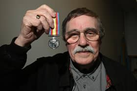 Veteran Alan Evans, 85, with his Nuclear Test Medal