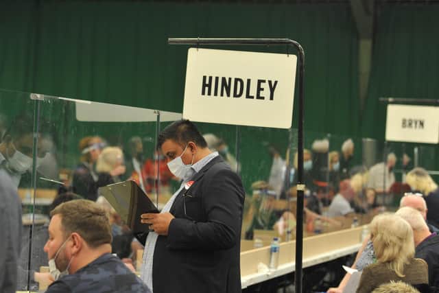 A flashback to the Wigan local election count of 2021 at Robin Park Sports and Tennis Centre