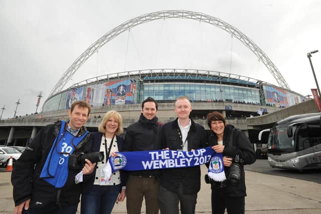 Nick Fairhurst, Janet Wilson, James Illingworth, Greg Farrimond and Michelle Adamson at Wembley