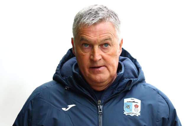NAILSWORTH, ENGLAND - APRIL 27: Rob Kelly, pictured when Interim Manager of Barrow, looks on prior to the Sky Bet League Two match between Forest Green Rovers and Barrow at The New Lawn on April 27, 2021 in Nailsworth, England. Sporting stadiums around the UK remain under strict restrictions due to the Coronavirus Pandemic as Government social distancing laws prohibit fans inside venues resulting in games being played behind closed doors.  (Photo by Michael Steele/Getty Images)